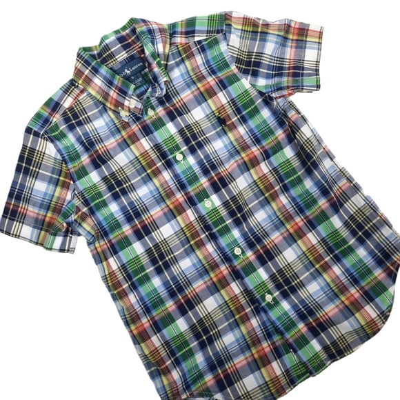 Ralph Lauren Button Down Plaid Collared Shirt‎ Size Small 6/7 Boys - Picture 1 of 6